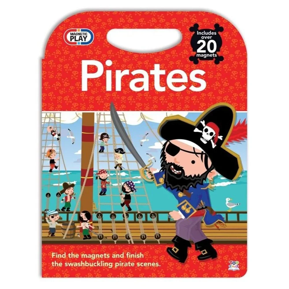 Pirate Magnetic Book Playset Hardcover Interactive 20 Magnets Reading Education